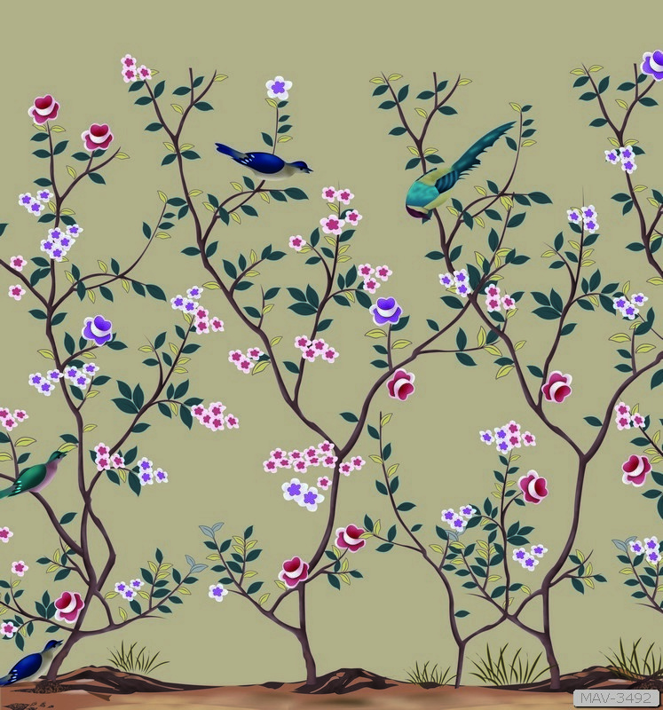 Cây hoa hồng leo và chim MAV-3492 